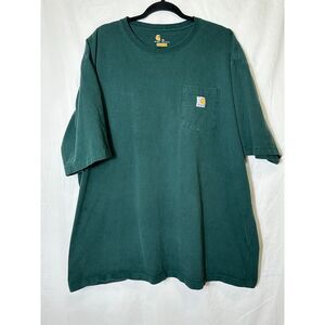 Carhartt Men's Original Fit Tee Dark Green Front Pocket Short Sleeve Size 3XL